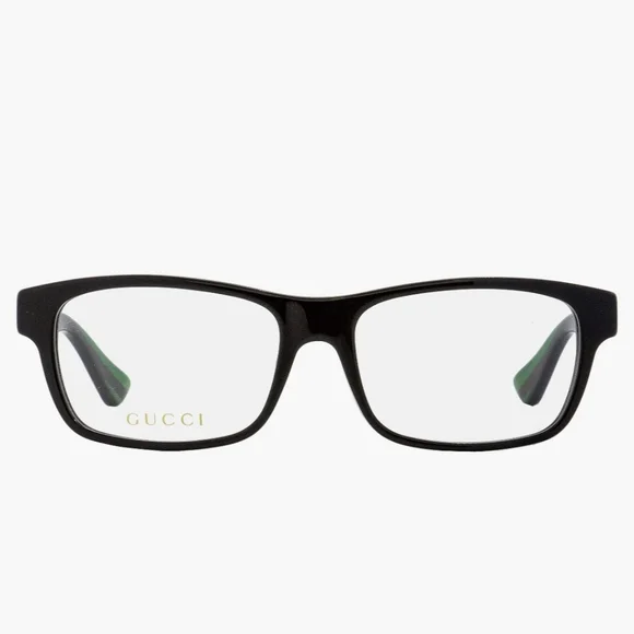 Authentic Gucci Unisex Black Green Red Logo Optical Frames